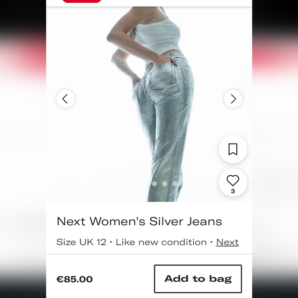 OWN. Silver coated mid rise jeans